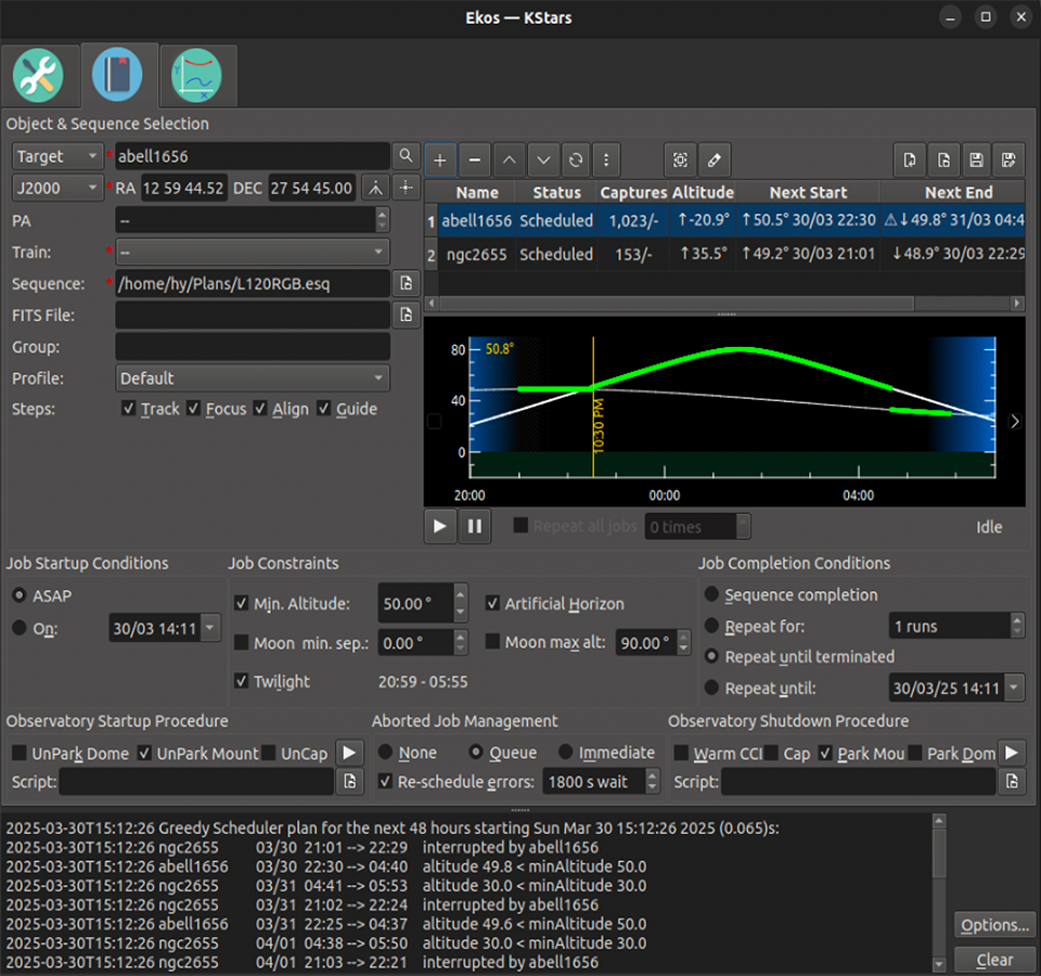 Ekos Scheduler Module