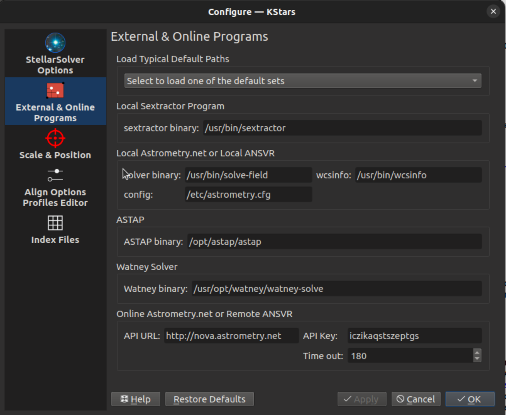 StellarSolver External Programs