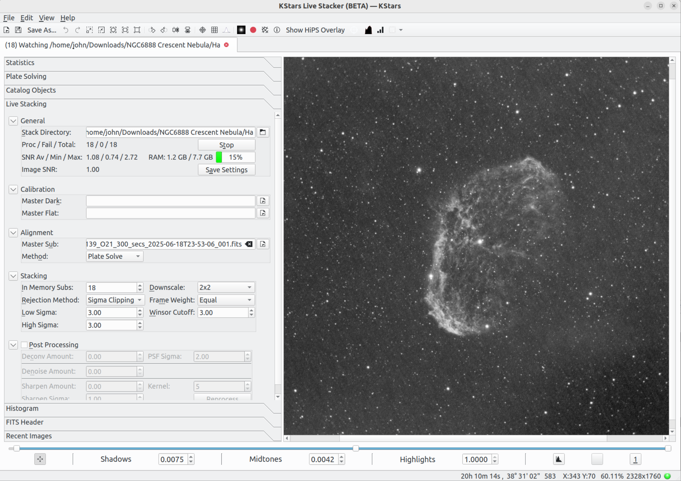 FITS Viewer Live Stacker