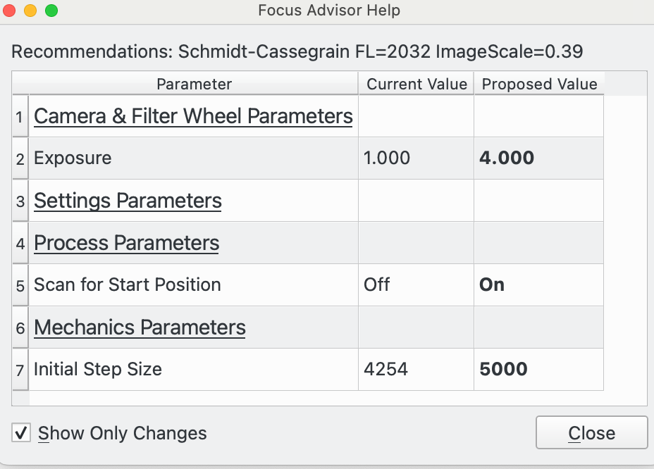 Focus Advisor - Help