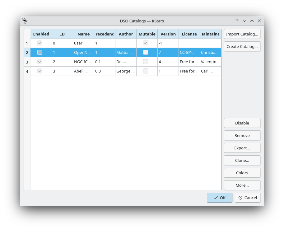 The DSO catalog management interface.