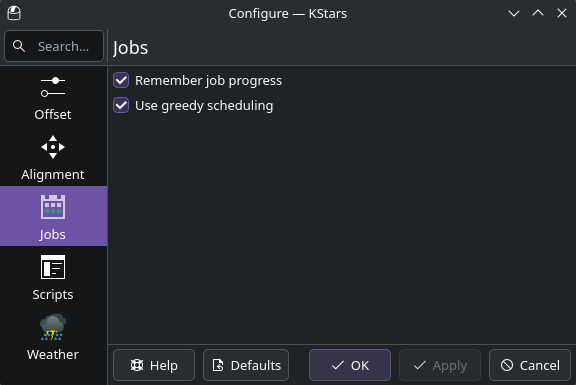 Scheduler Jobs Settings
