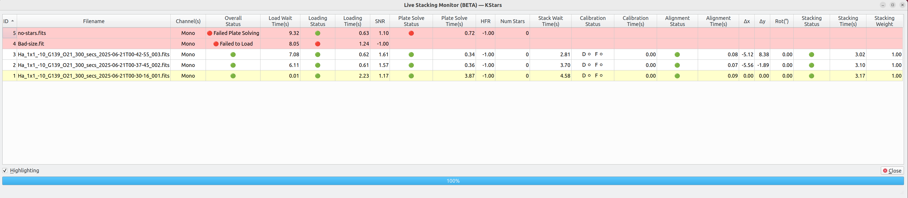 FITS Viewer Live Stacker Monitor