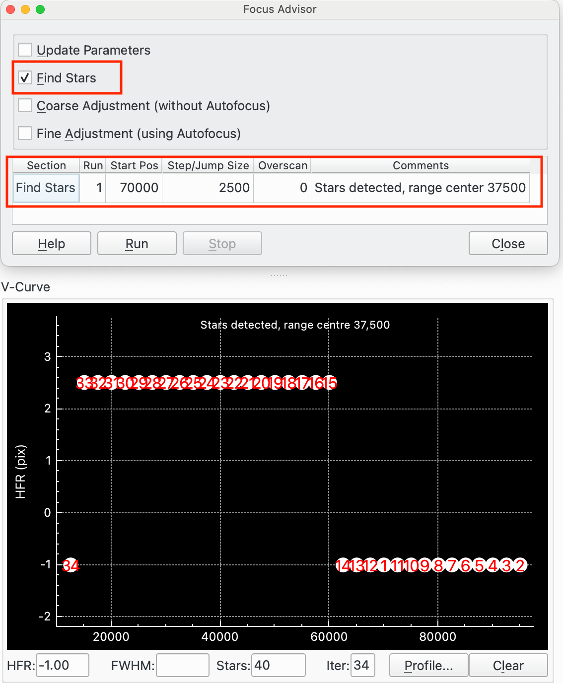 Focus Advisor - Find Stars