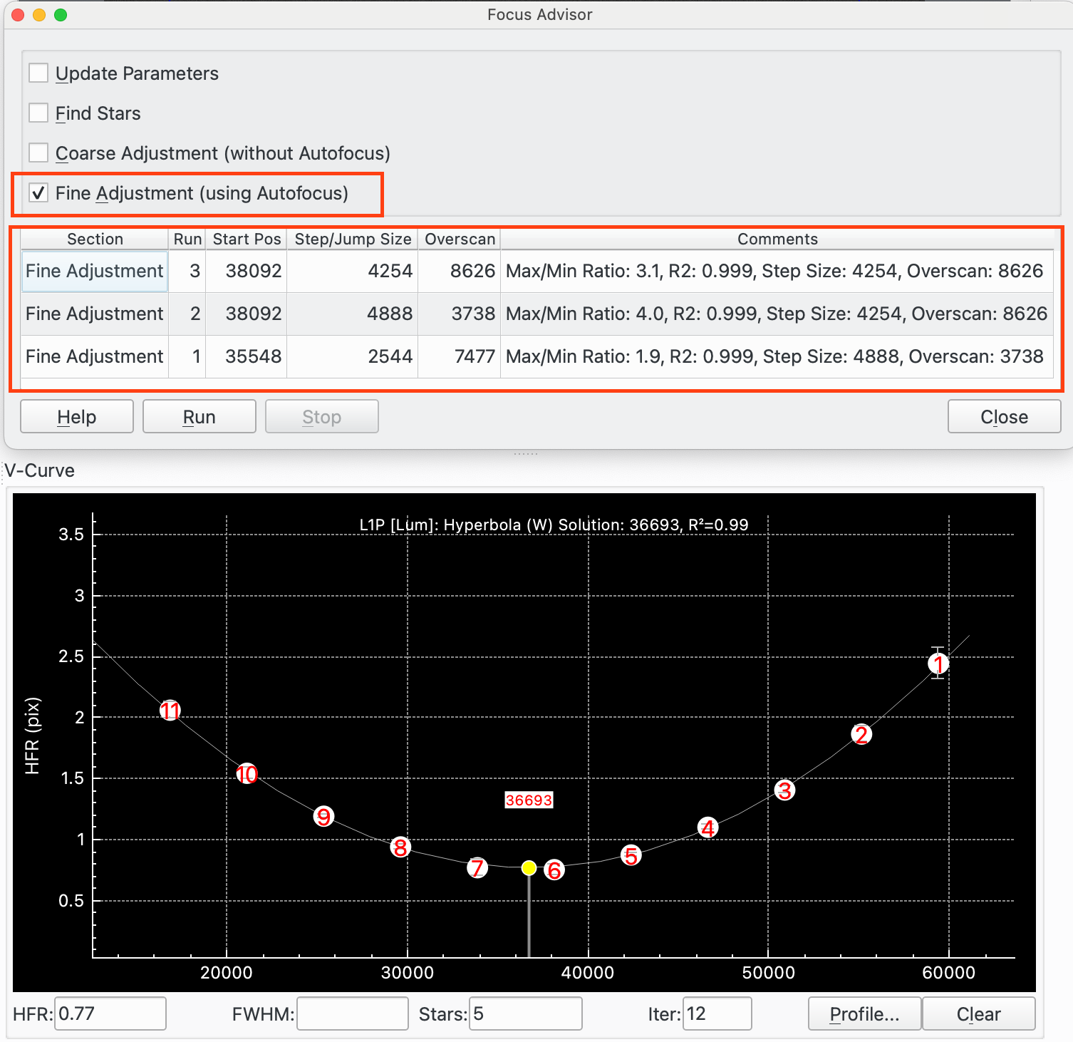 Focus Advisor - Fine Adjustment