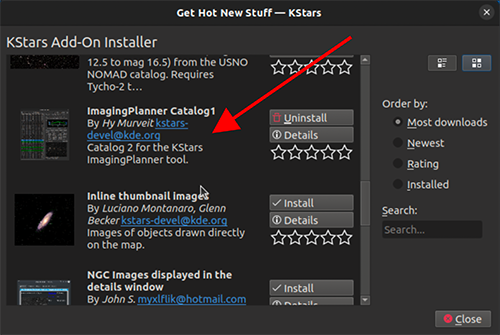 Imaging Planner Catalog Download