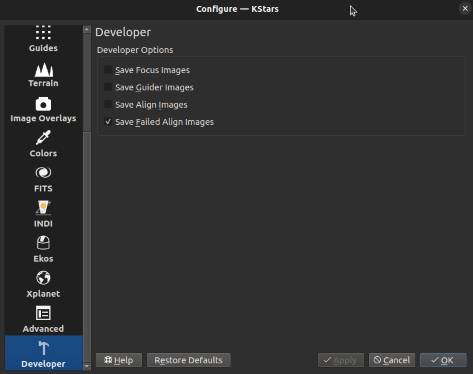 Developer Window
