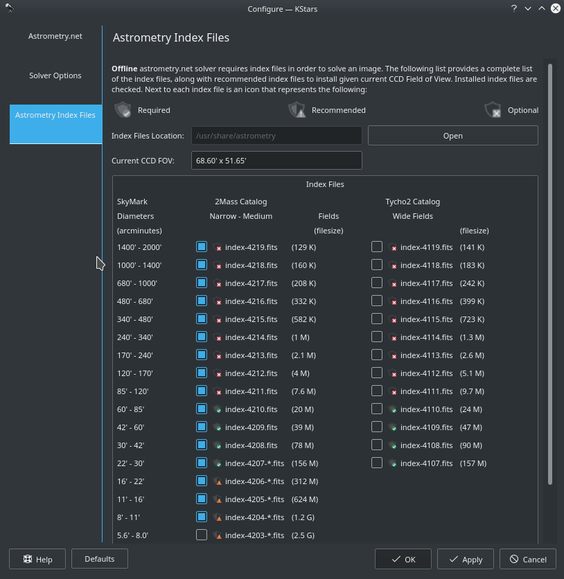 Astrometry.net Indexes Download