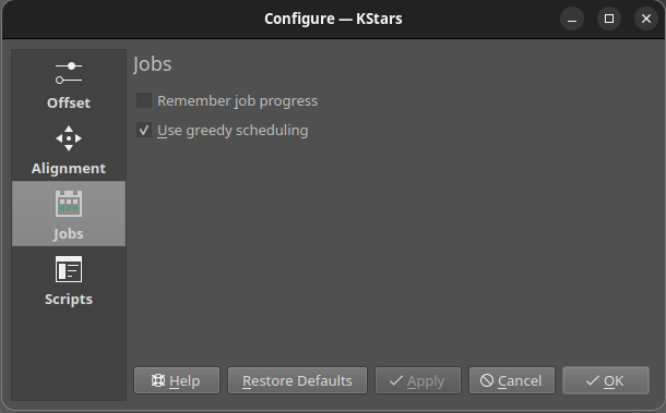 Scheduler Jobs Settings